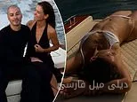 گشت و گذار عاشقانه کیتی هولمز با بیکینی سفید در دریاچه کومو